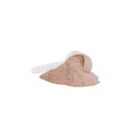 Scoop of brown powder on a white background